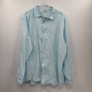 Carbon2Cobalt Mens Linen Shirt XLT Blue‎ Button Down Long Sleeve casual